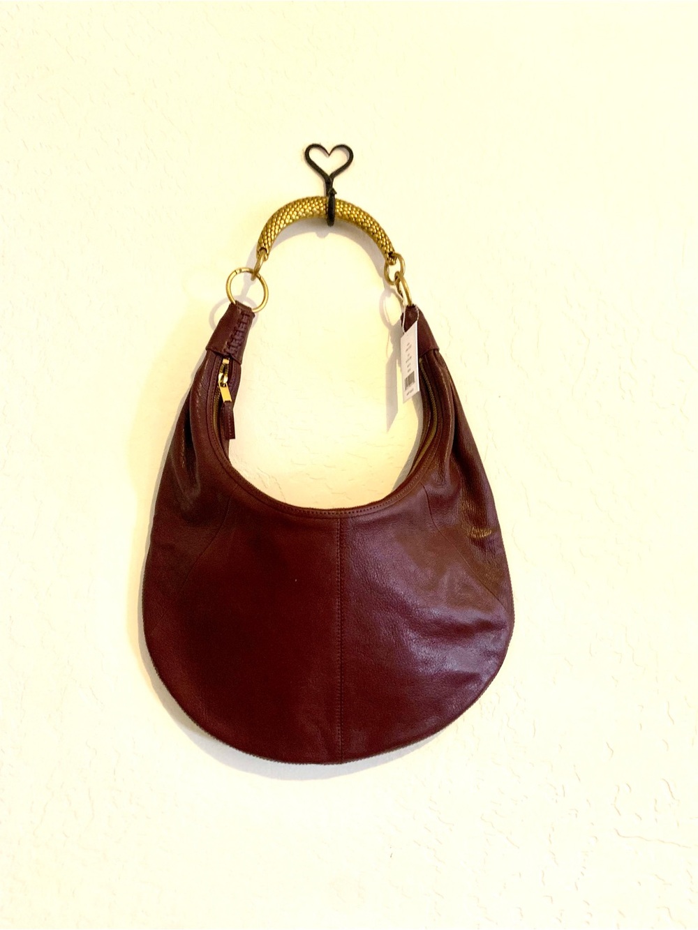 Walter Baker Black Jam Leather Jane Hobo with Gold-Tone Handle
